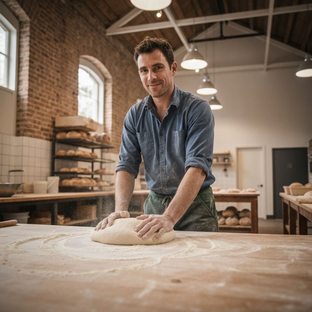Panadero trabajando